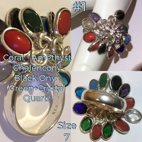 Multi Loose Gemstone Handmade Cha Cha Shaker Ring - Picture 2 of 8